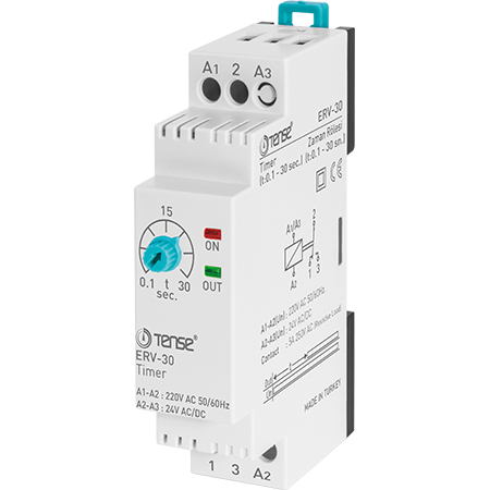 TENSE ERV-30 Zaman Rölesi V-OTOMAT DIN 0,1 - 30 sn.