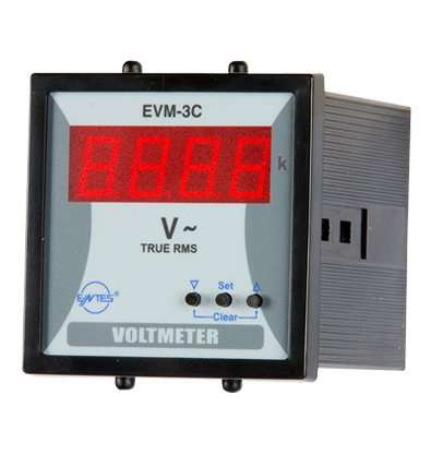 ENTES 72X72 TEK FAZLI ALARM KONTAKLI DİJİTAL VOLTMETRE EVM-3C-72