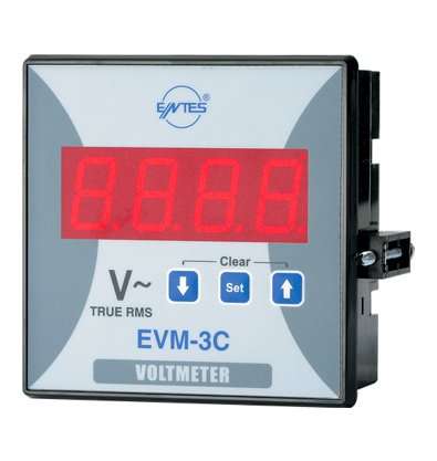 ENTES 96X96 TEK FAZLI ALARM KONTAKLI DİJİTAL VOLTMETRE EVM-3C-96