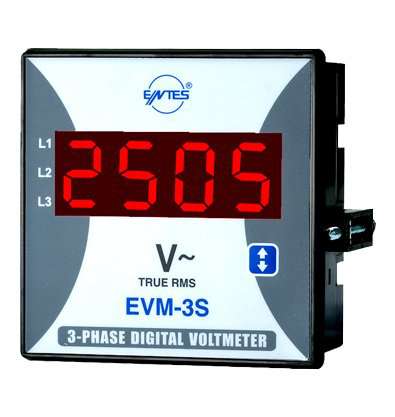 ENTES 96X96 ÜÇ FAZLI DİJİTAL VOLTMETRE EVM-3S-96