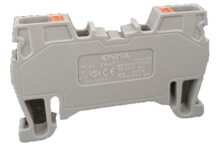 Onka 2,5mm Ray Klemens Yay Bağlantılı Her İki Tarafı Kapalı KAHVERENGİ