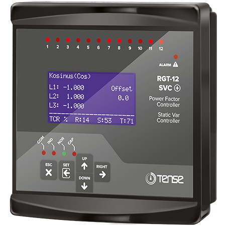 TENSE RGT-12 SVCLİ REAKTİF GÜÇ KONTROL RÖLESİ TCR ÇIKIŞLI